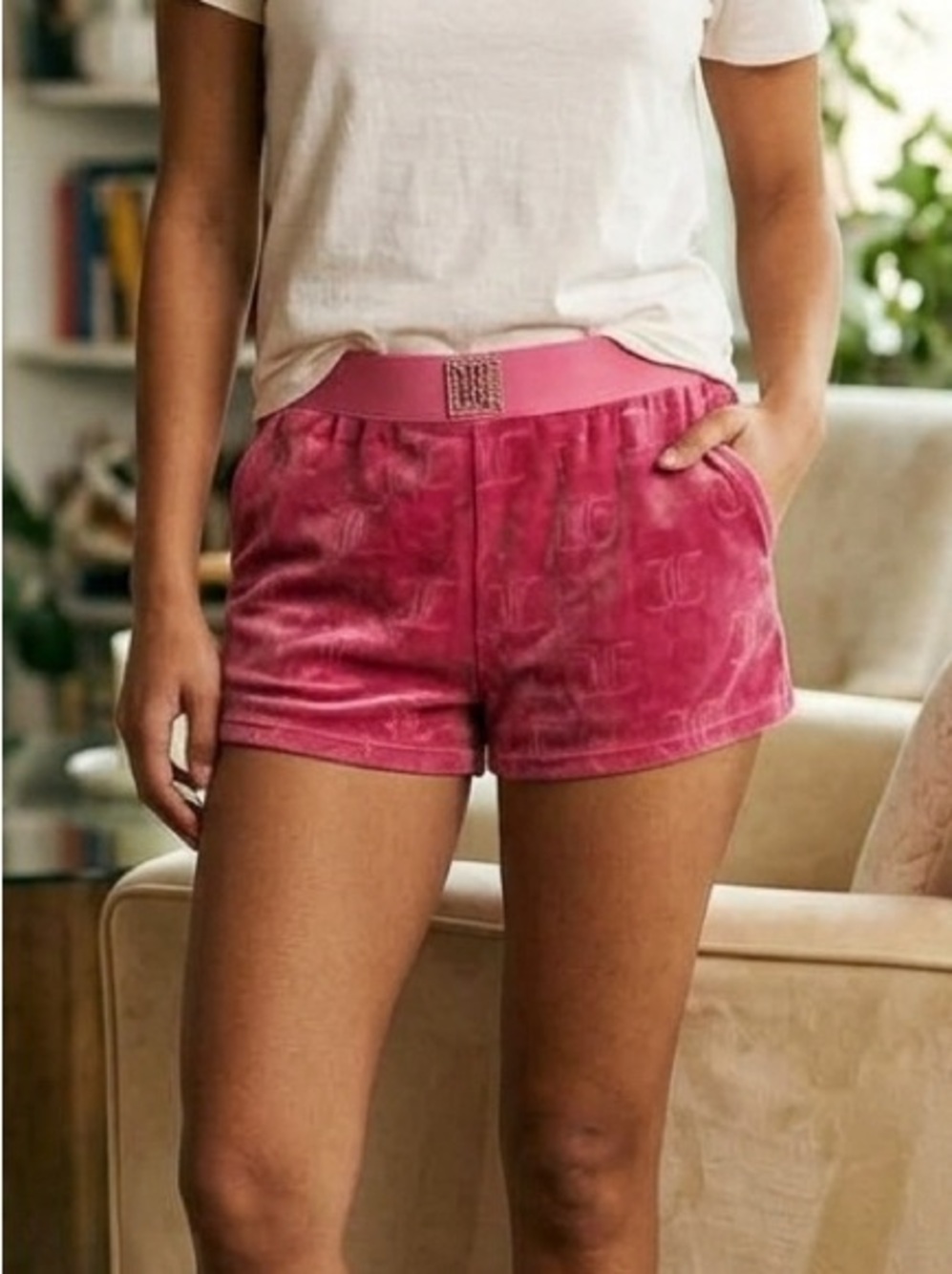Juicy Couture Pink Velour Athletic Lounge Shorts